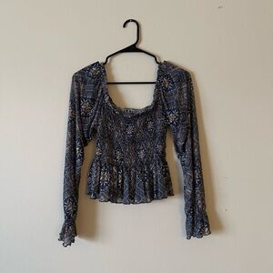 Elegant Blue Patterned Top